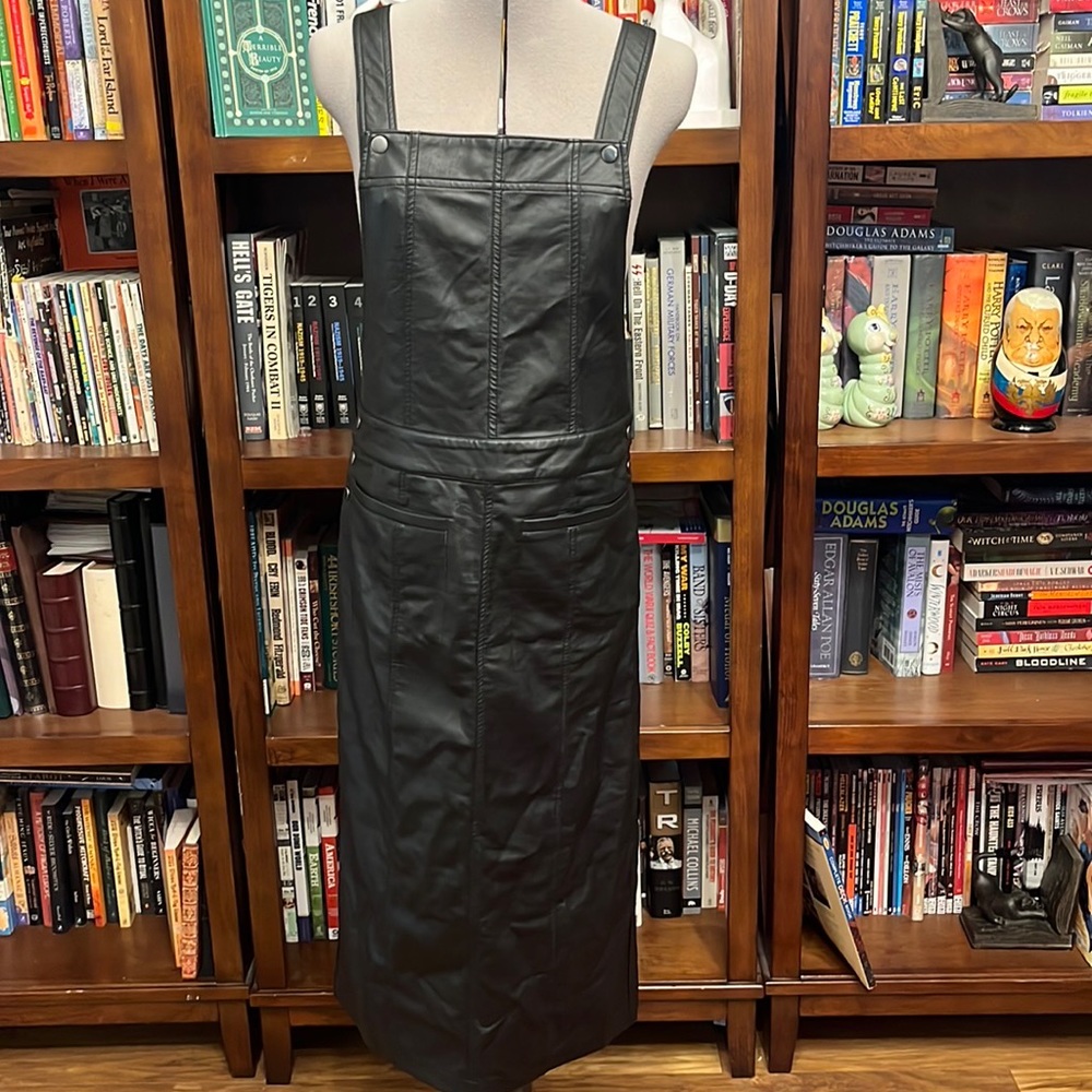 Free People Faux Leather Pinafore Dress